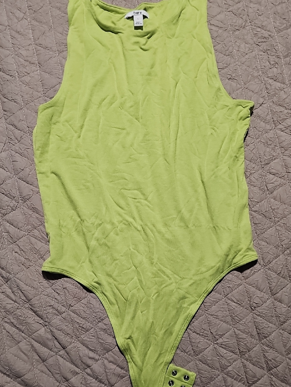 Bar III Neon Lime Sleeveless Bodysuit